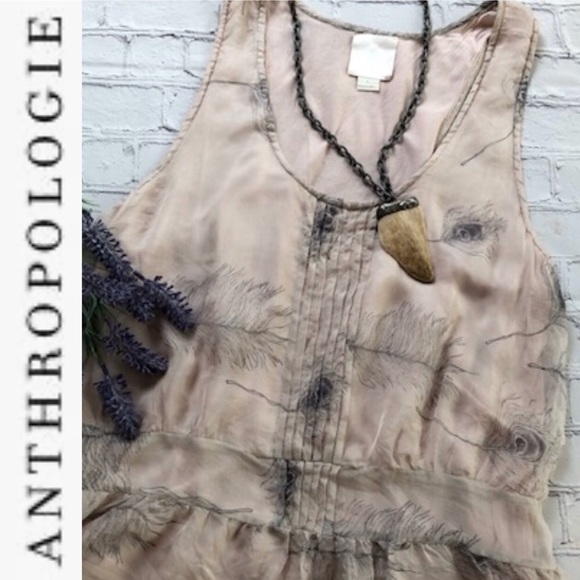Anthropologie Tops - 🌻ANTHRO Silk Peplum Tank, Sz L